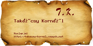 Takácsy Kornél névjegykártya