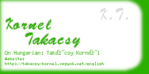 kornel takacsy business card